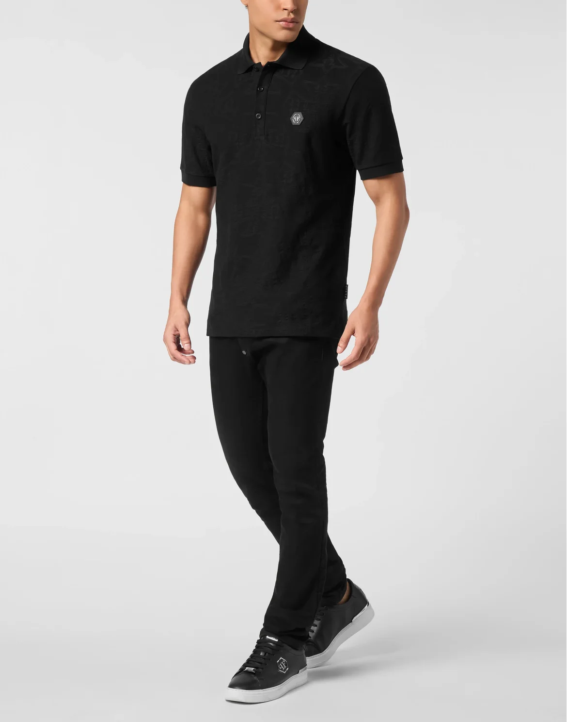 Polo T-Shirt Jacquard Crest, цвет: Черный