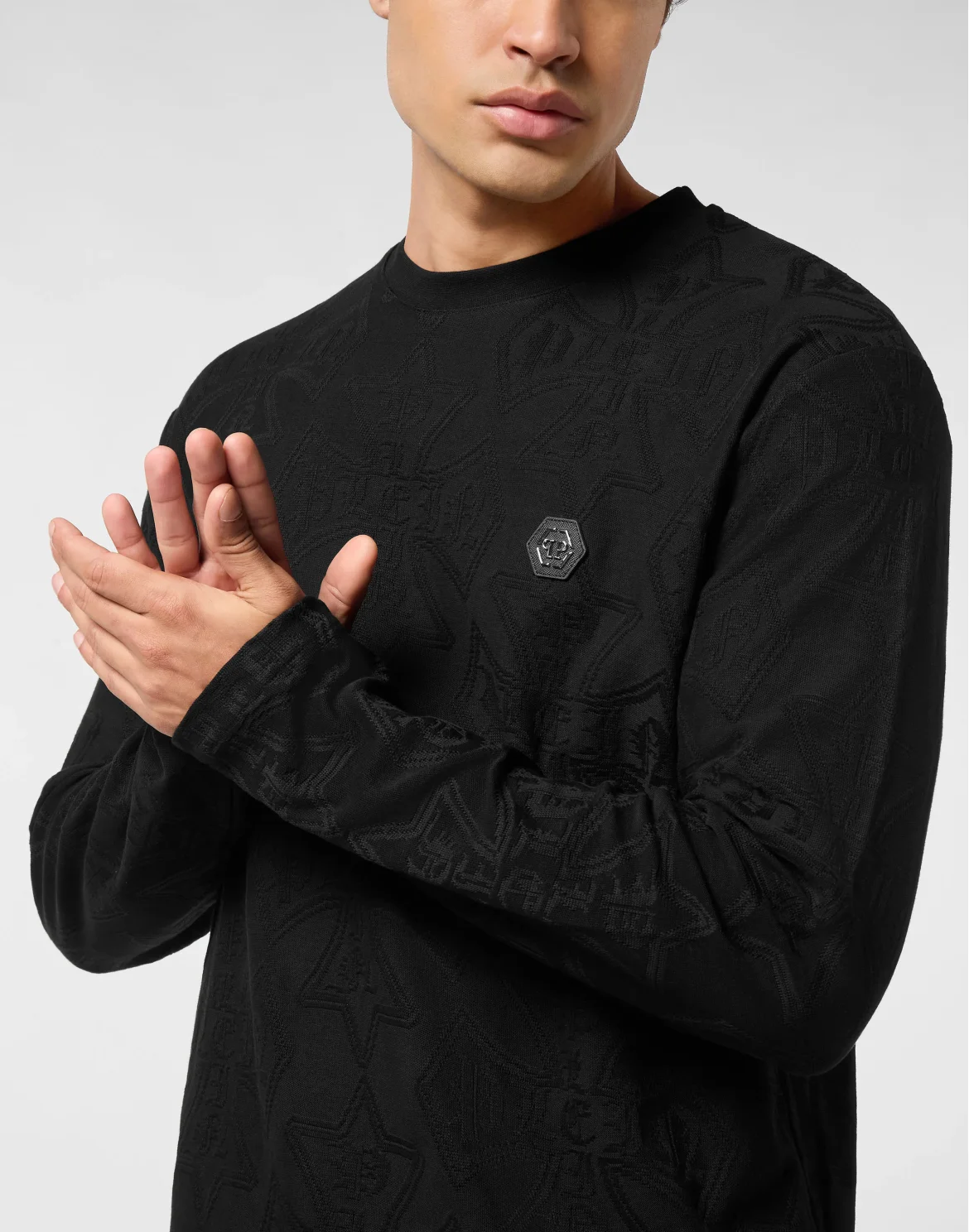 Longsleeve Jacquard Crest, цвет: Черный