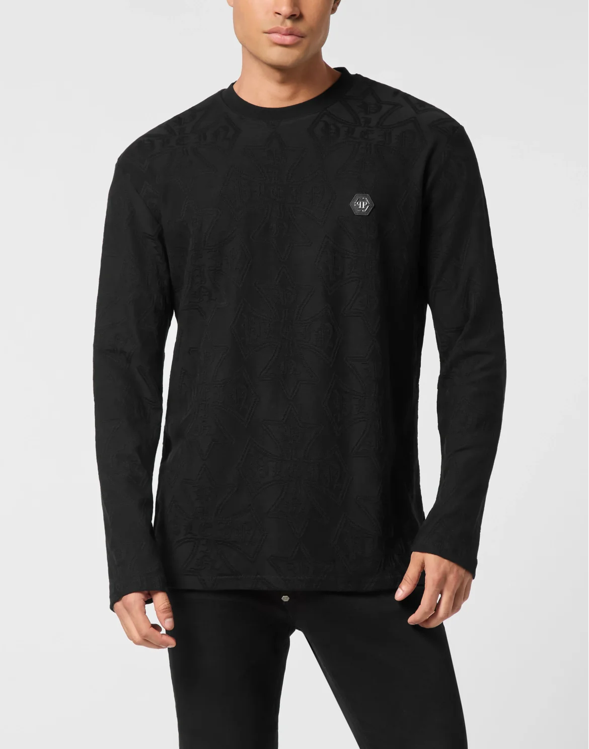 Longsleeve Jacquard Crest, цвет: Черный