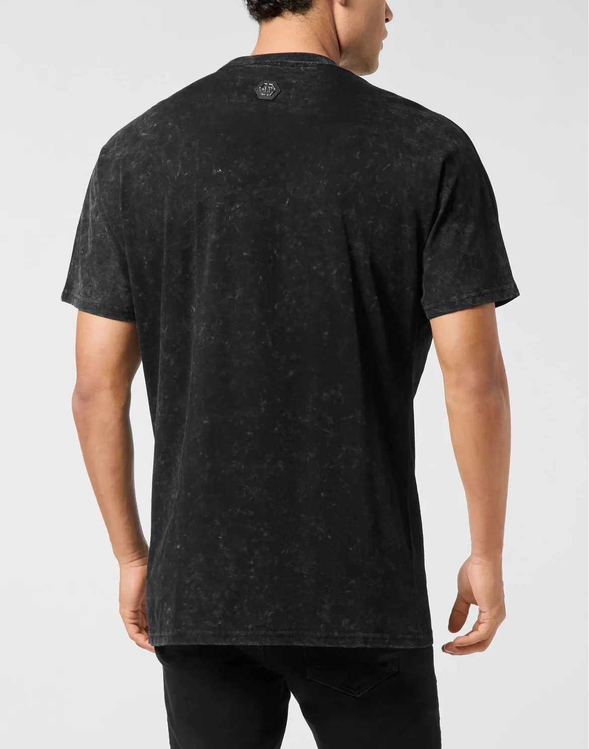 Washed Kimono Cut T-Shirt Eagle Crystal, цвет: Черный