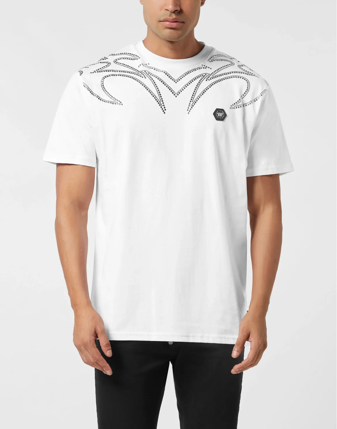 Round Neck T-Shirt Texas Studs, цвет: Белый