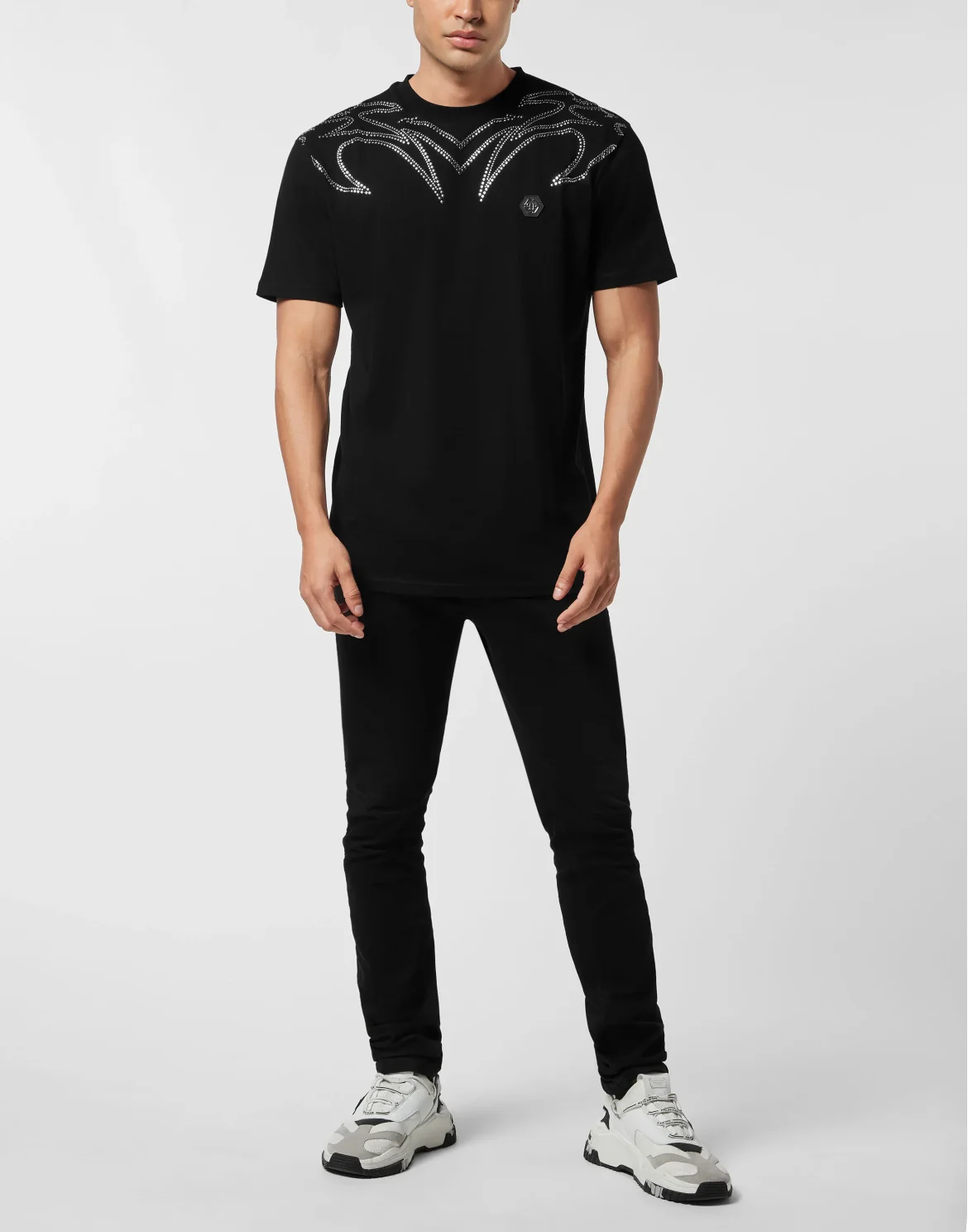 Round Neck T-Shirt Texas Studs, цвет: Черный