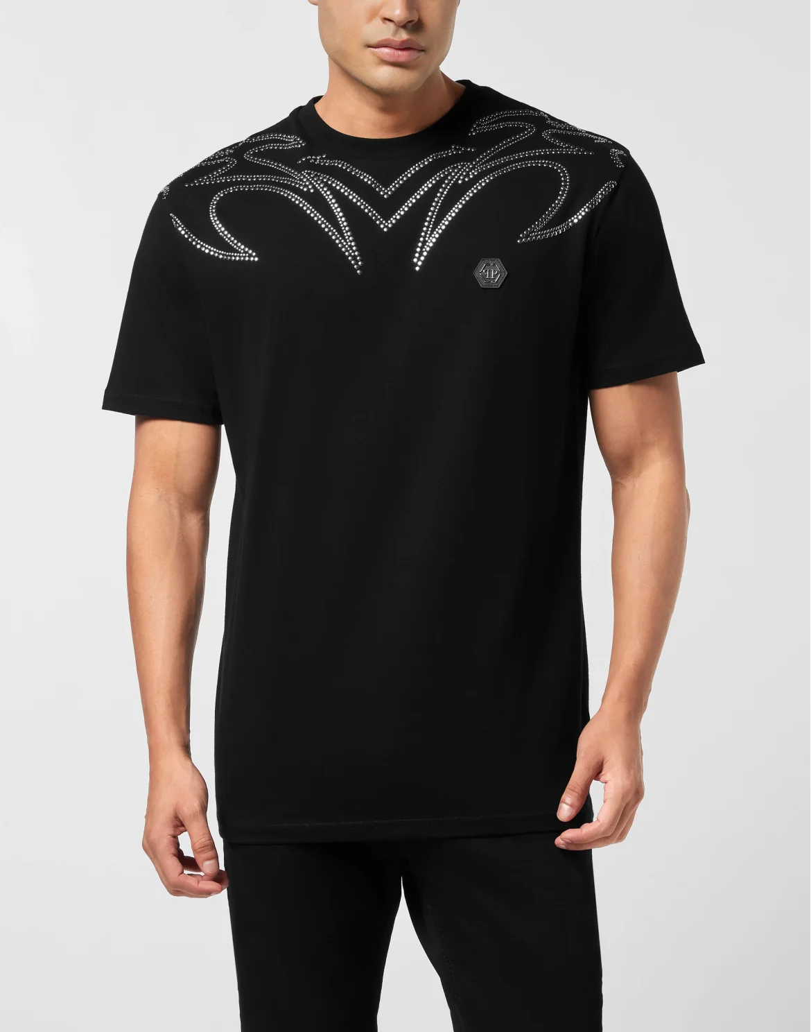 Round Neck T-Shirt Texas Studs, цвет: Черный
