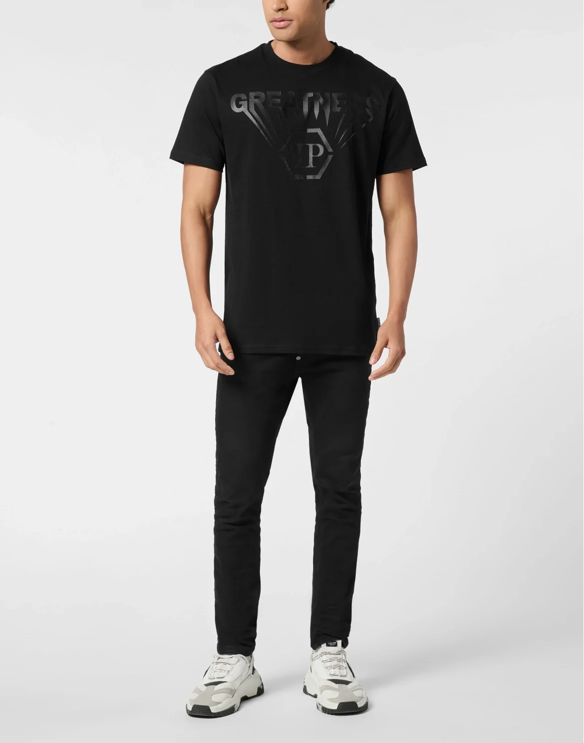 Printed Round Neck T-Shirt Greatness, цвет: Черный