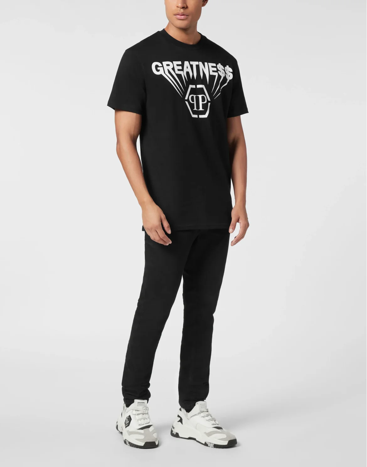 Printed Round Neck T-Shirt Greatness, цвет: Черный