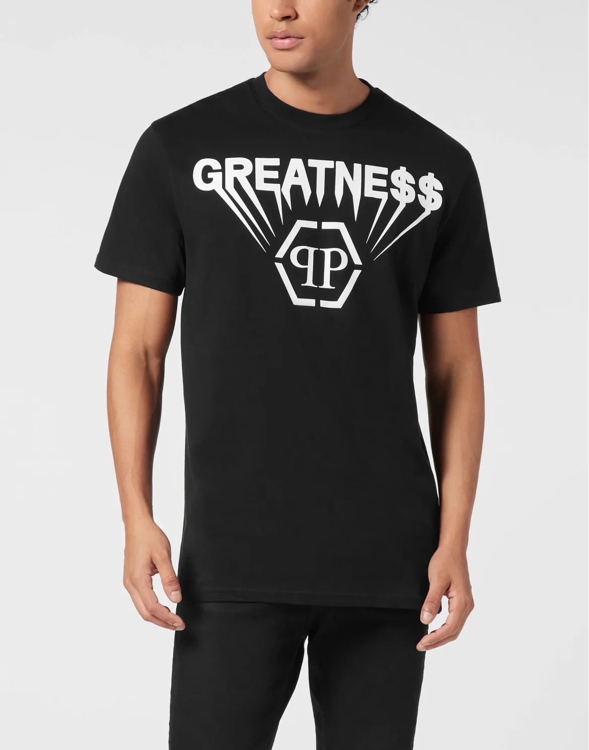 Printed Round Neck T-Shirt Greatness, цвет: Черный