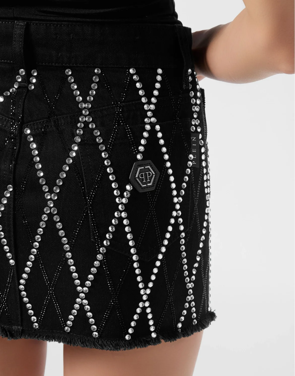 Denim Mini Skirt Diamonds, цвет: Черный