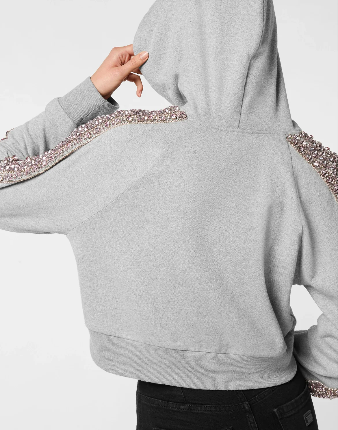 Cropped Hoodie Crystal, цвет: Серый