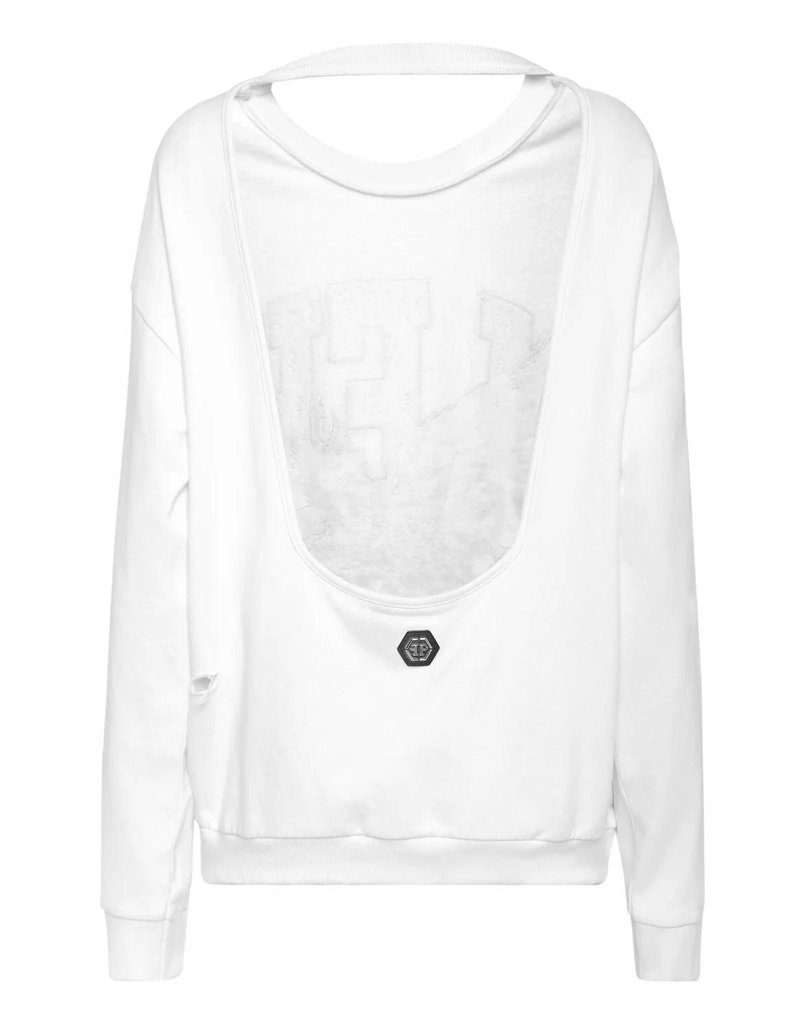 Open Back Roundneck Sweatshirt Plein Eagle, цвет: Белый