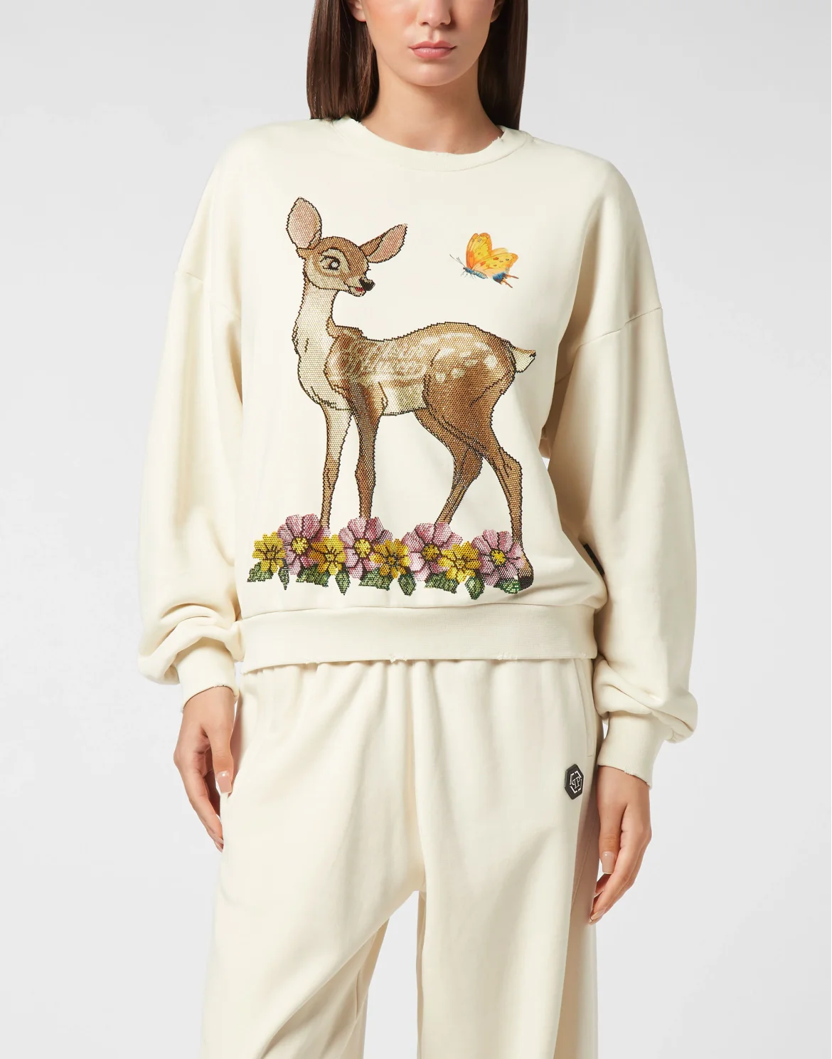 Fleece Washed Sweatshirt Fairy, цвет: Бежевый