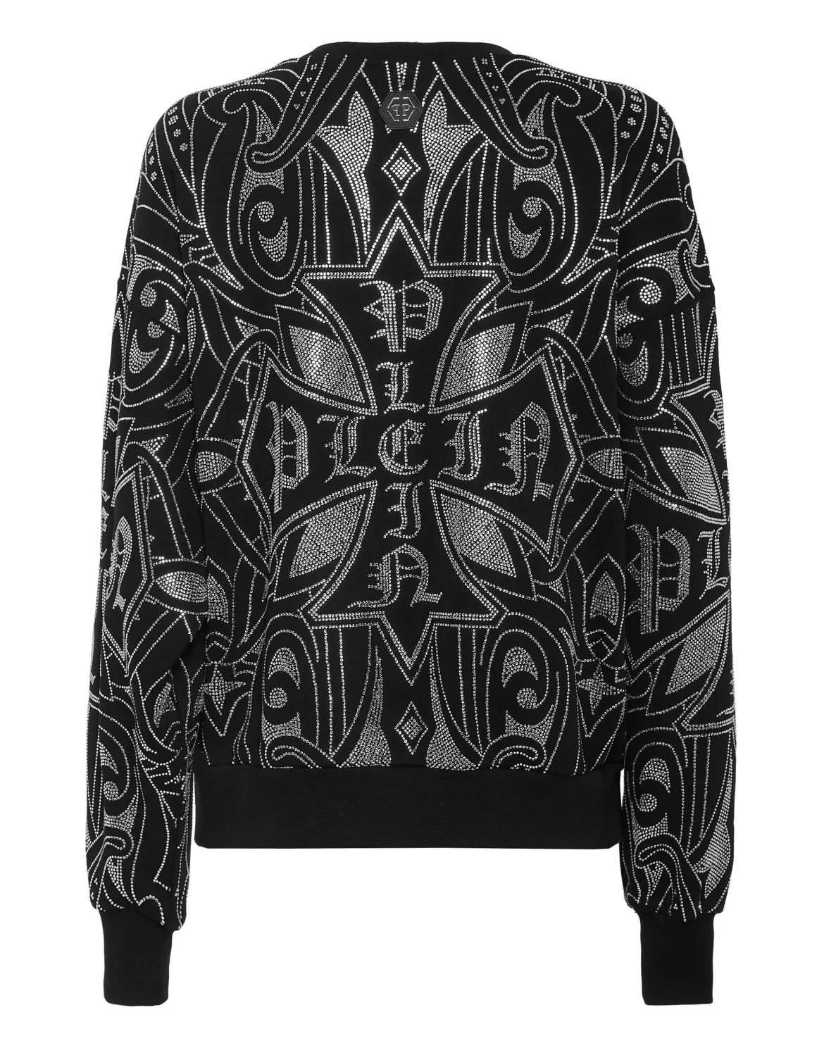 Fleece Sweatshirt Gothic Plein Strass, цвет: Черный