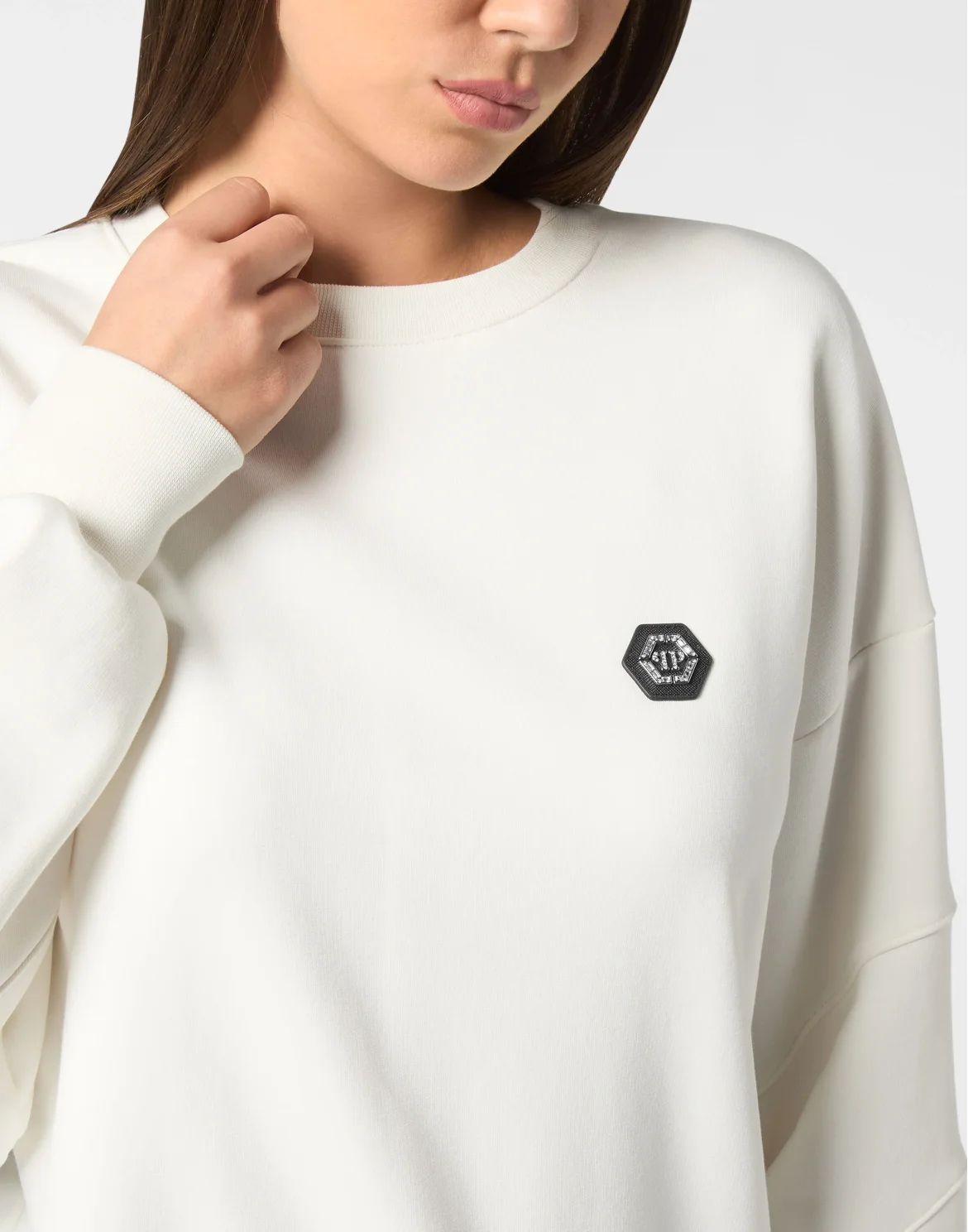 Fleece Round Neck Sweatshirt Logo Fatale, цвет: Бежевый