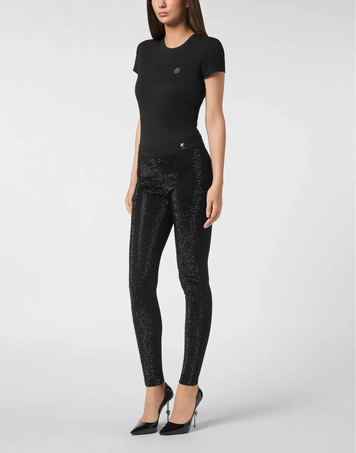 Leggings Mix Strass, цвет: Черный