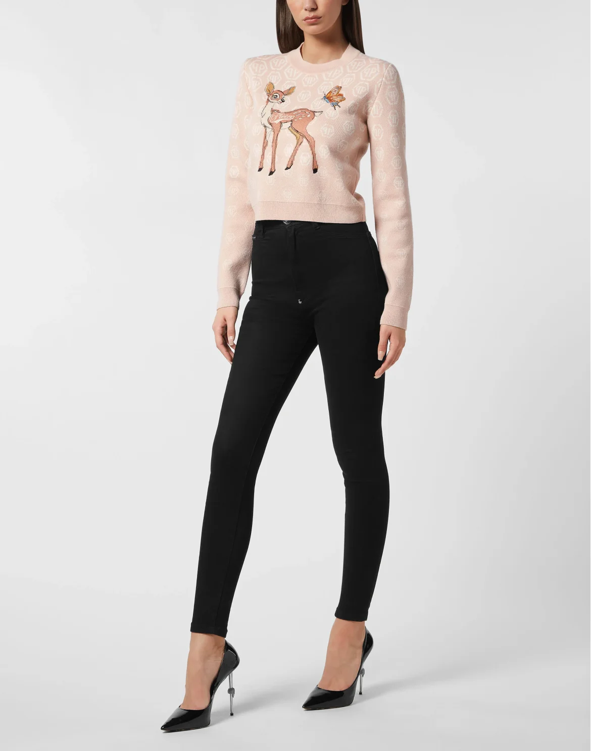 Roundneck Pullover with Fairy Embroidery Monogram, цвет: Бежевый