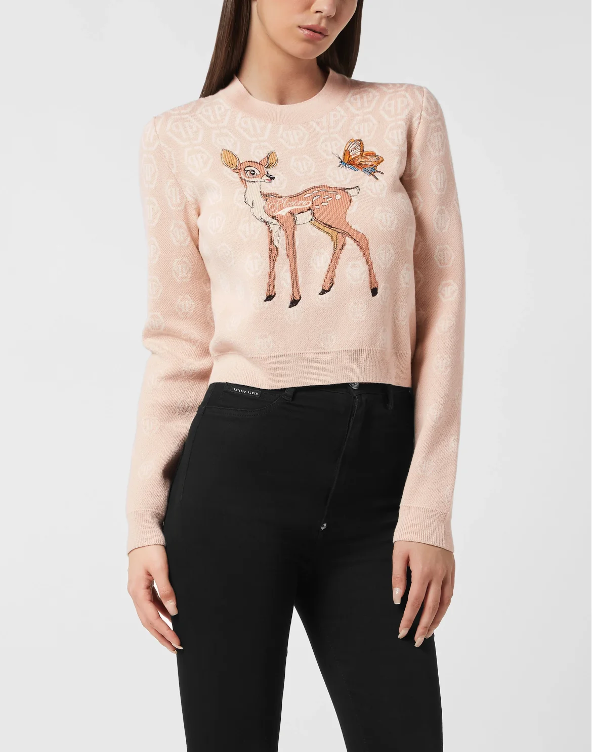 Roundneck Pullover with Fairy Embroidery Monogram, цвет: Бежевый