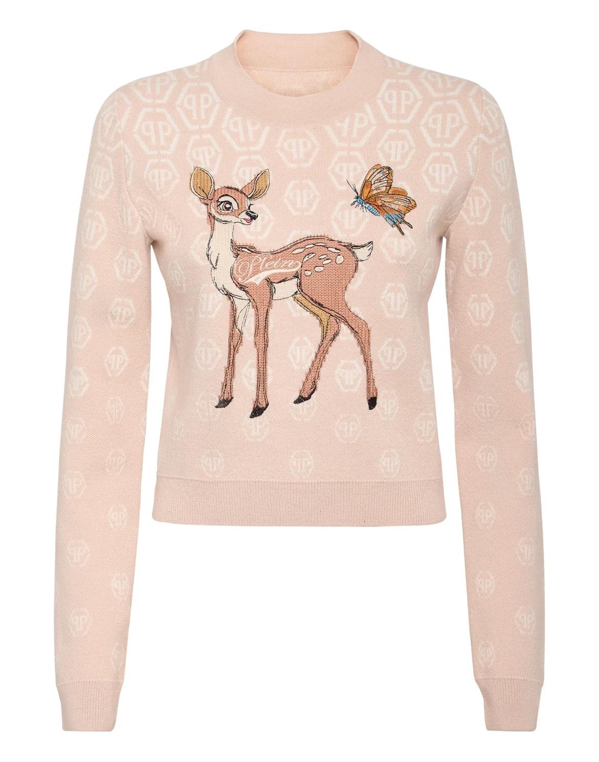 Roundneck Pullover with Fairy Embroidery Monogram, цвет: Бежевый