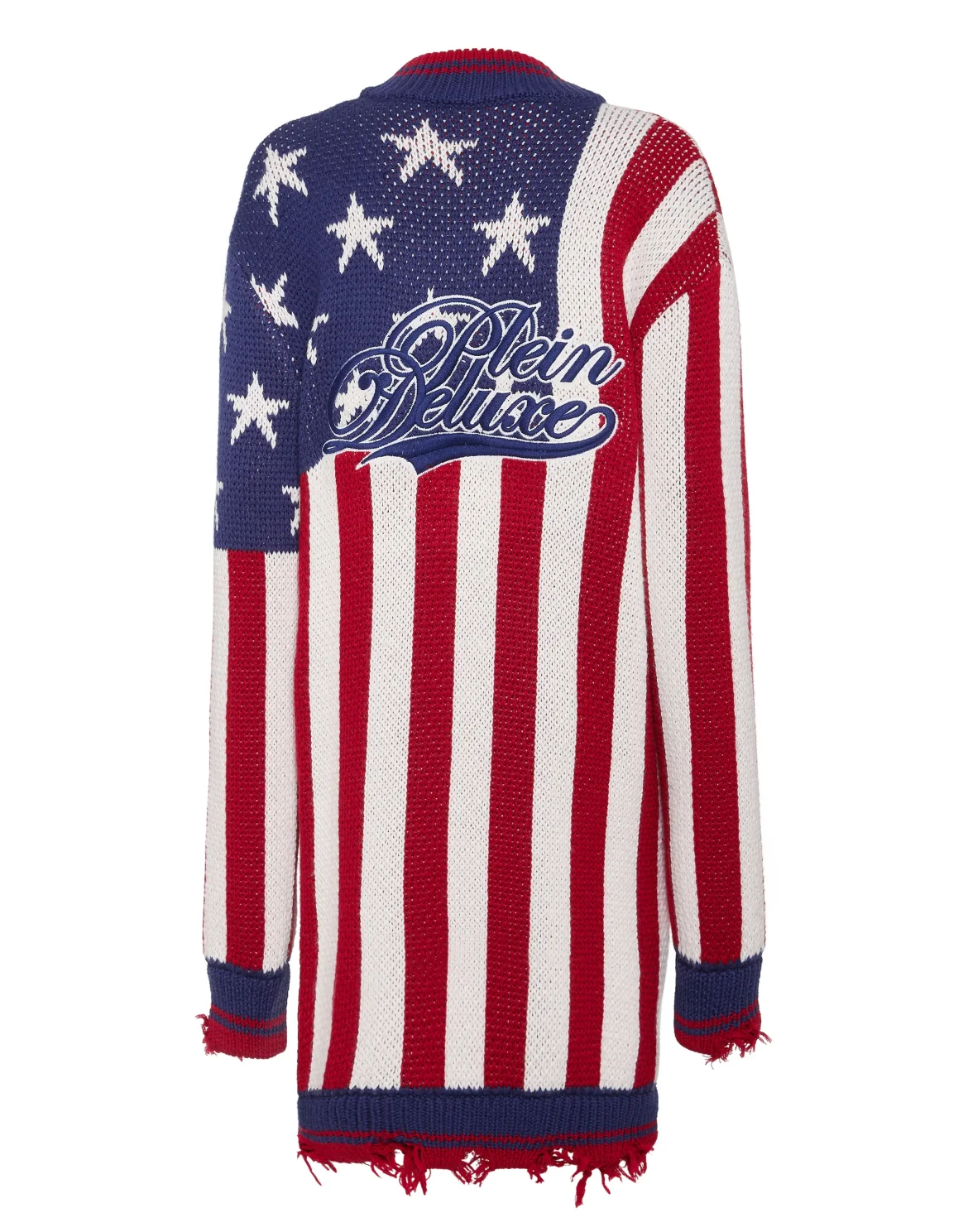Distressed Oversize Cardigan America, цвет: Мультиколор