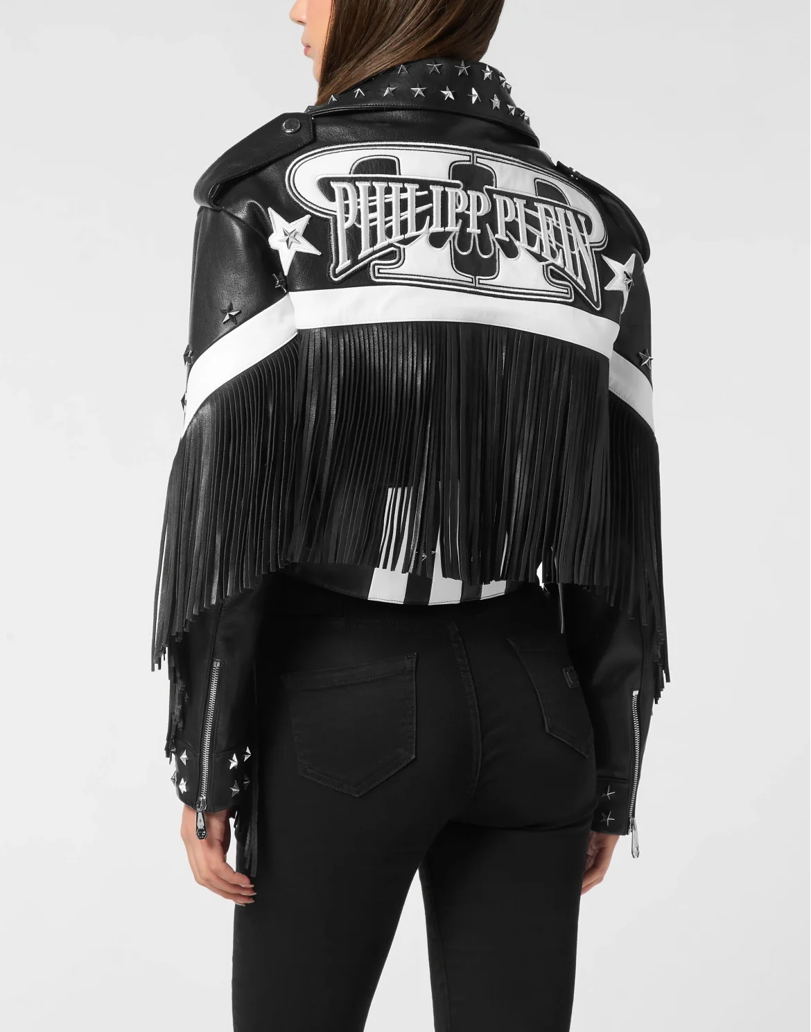 Vintage Leather Moon Biker with Fringes America, цвет: Черный