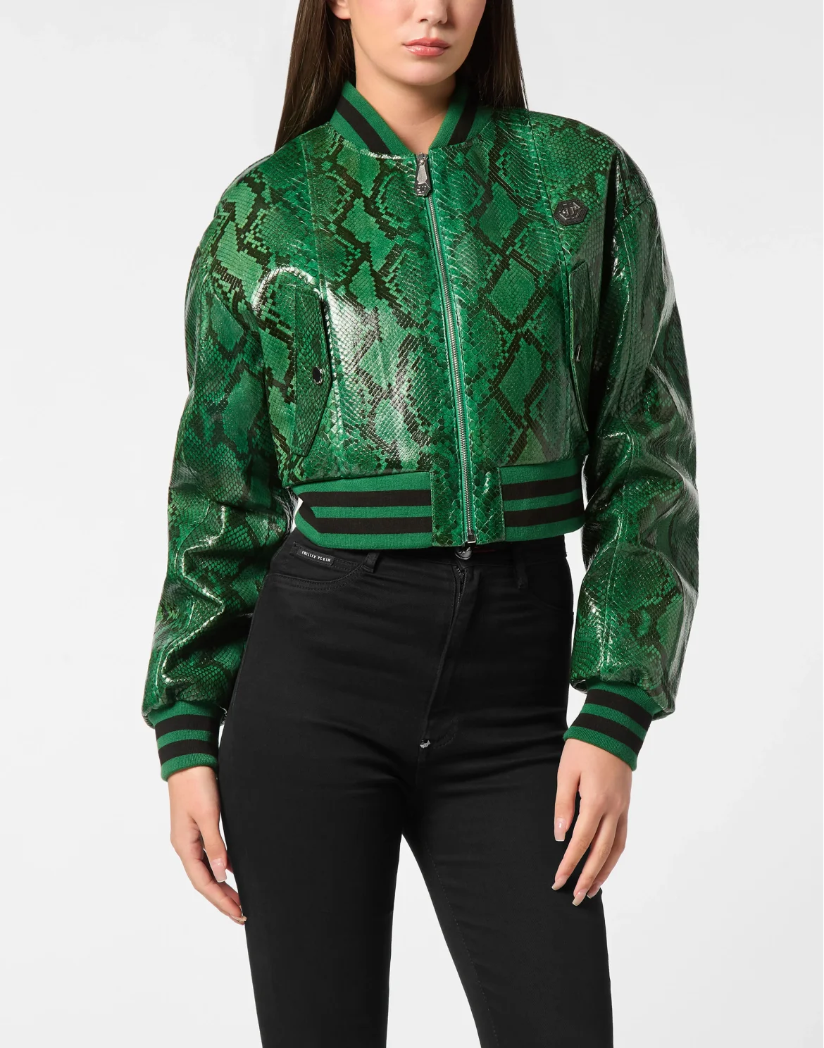 Green Python Bomber Signature, цвет: Зеленый
