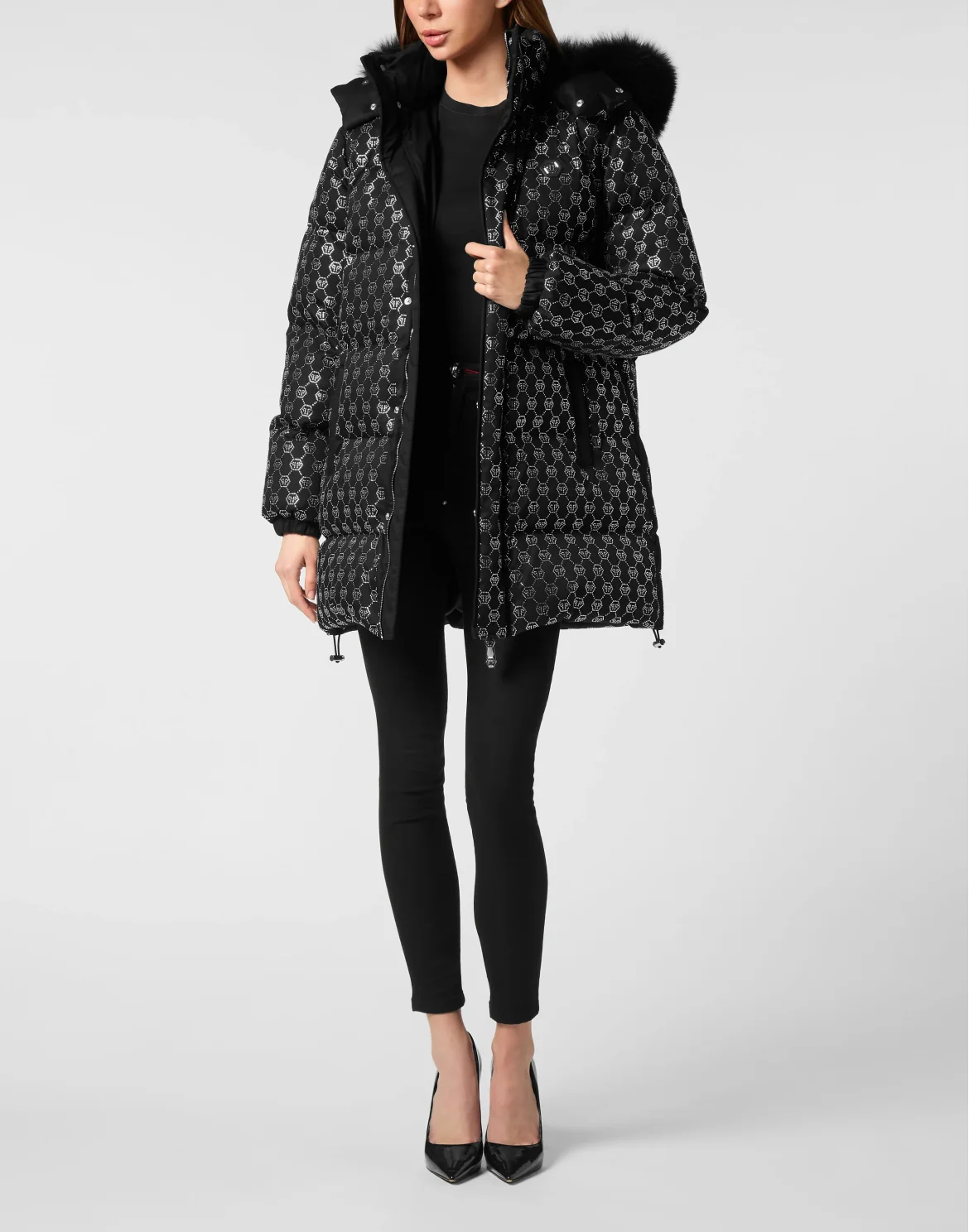 Down Puffer Jacket Monogram, цвет: Черный