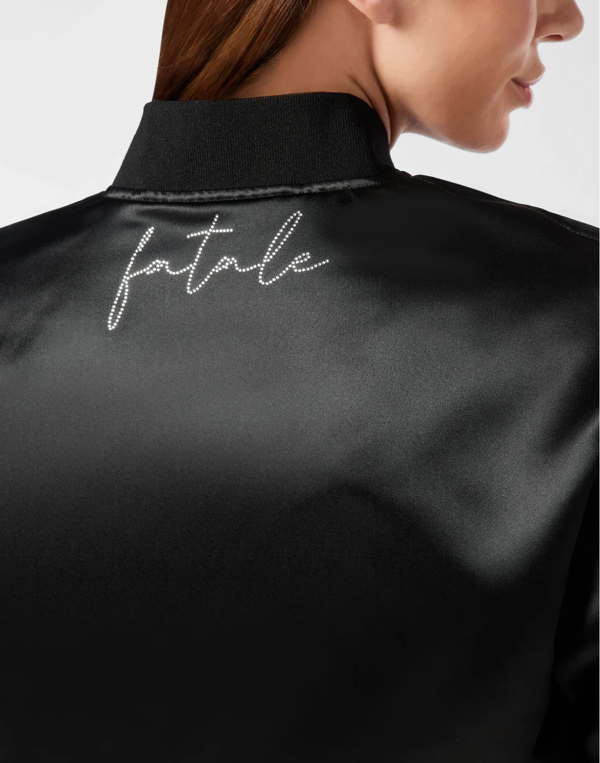 Nylon Cropped Bomber Fatale, цвет: Черный
