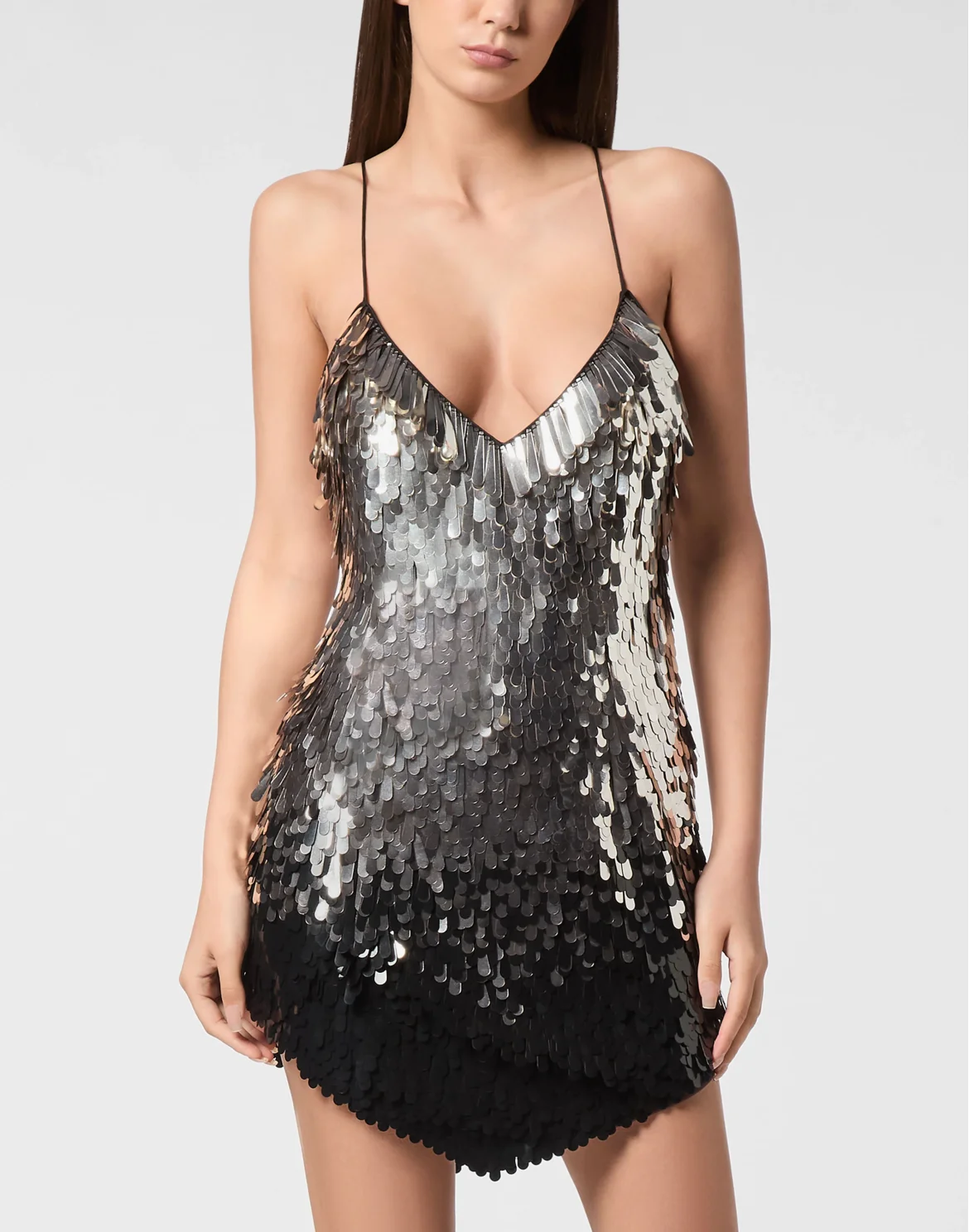 Backless Mini Dress Paillettes, цвет: Черный