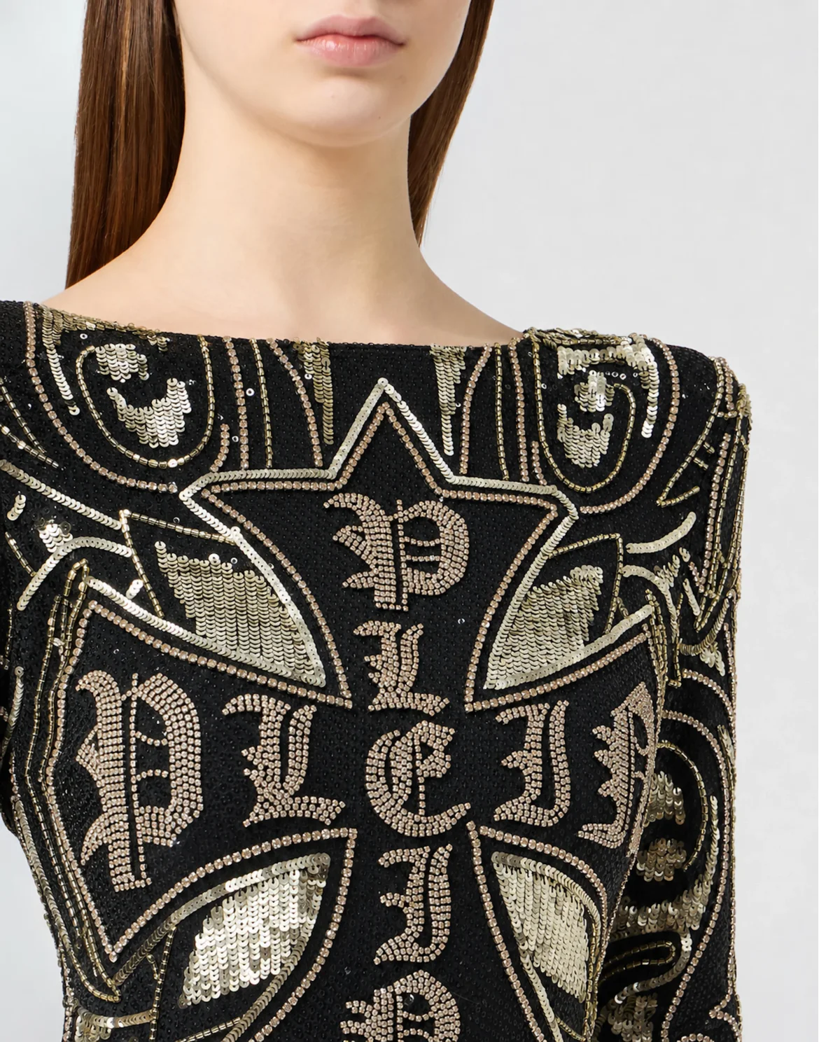 Open Back Mini Dress Paisley, цвет: Черный