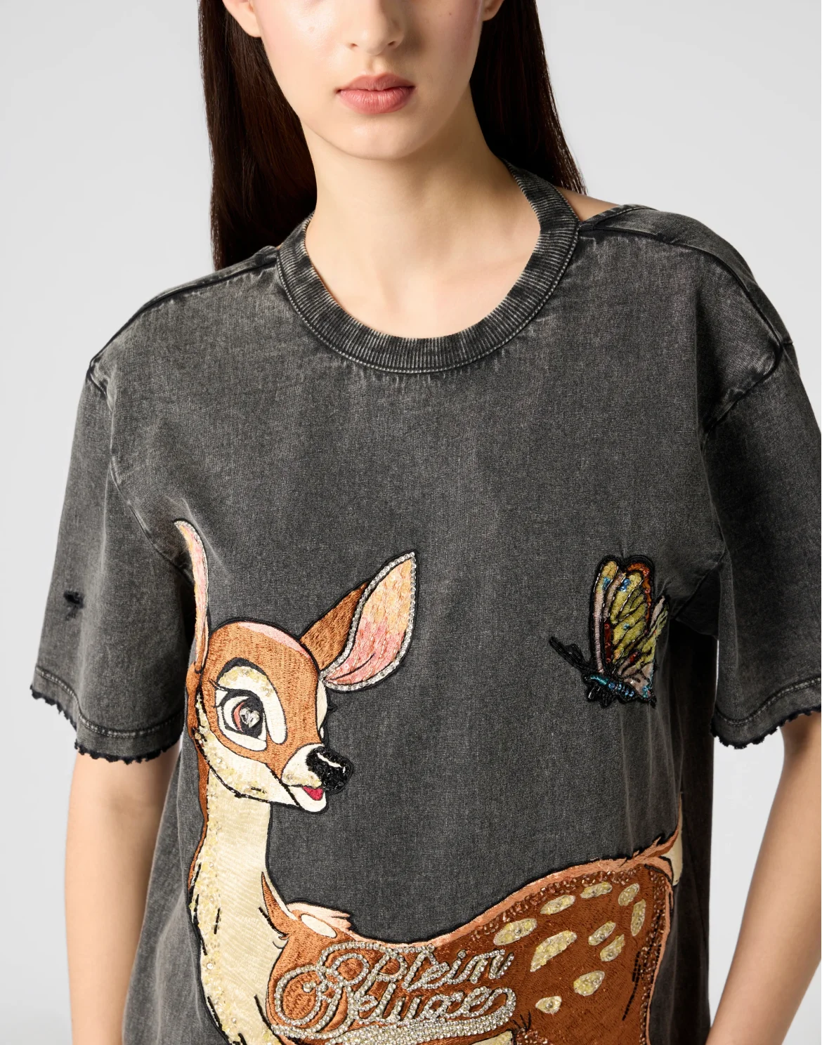 Open Back Destroyed T-Shirt Dress Fairy, цвет: Черный
