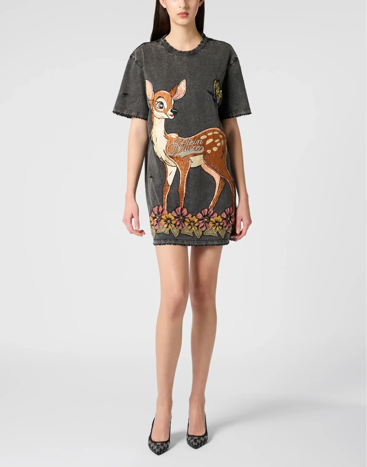 Open Back Destroyed T-Shirt Dress Fairy, цвет: Черный
