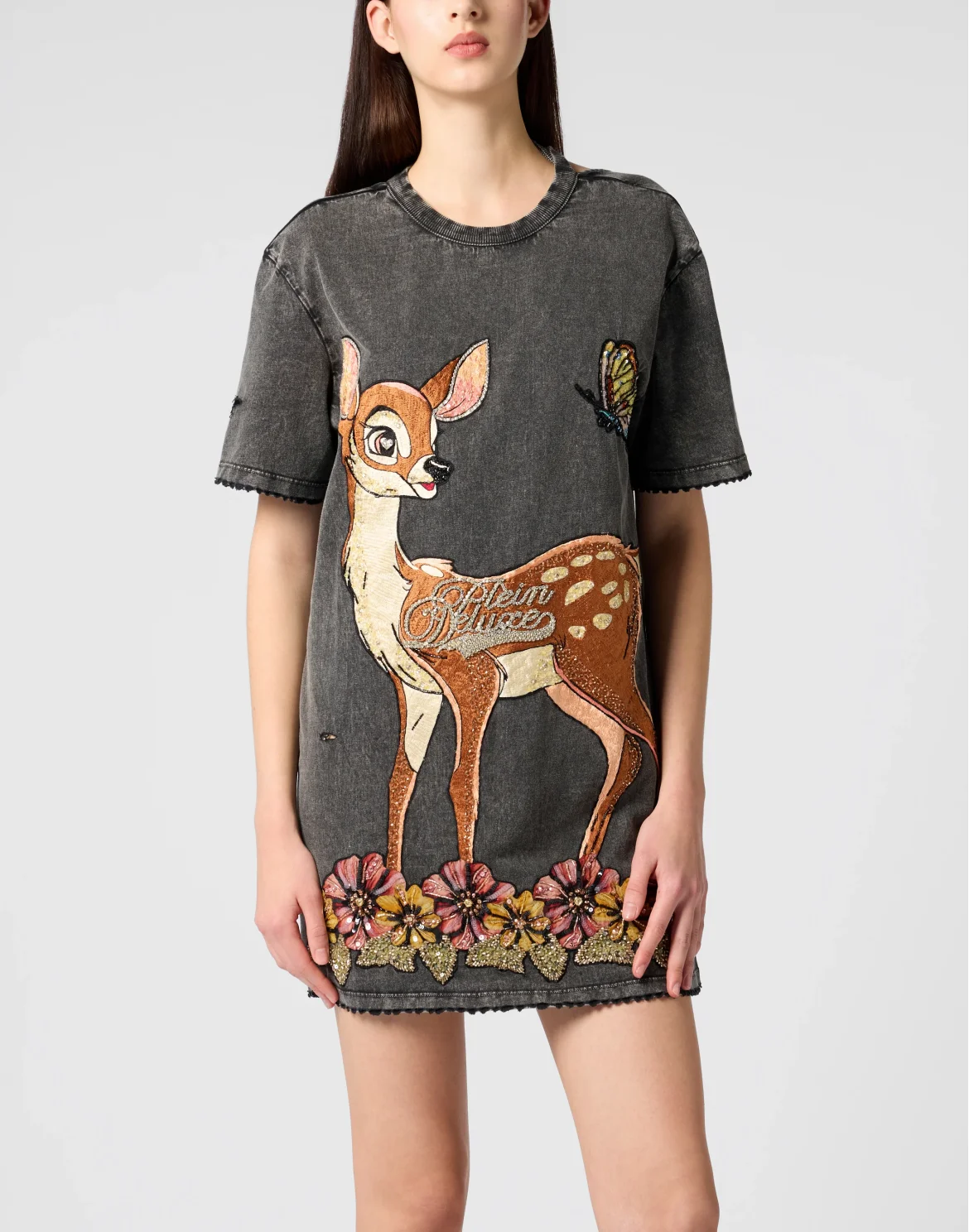 Open Back Destroyed T-Shirt Dress Fairy, цвет: Черный