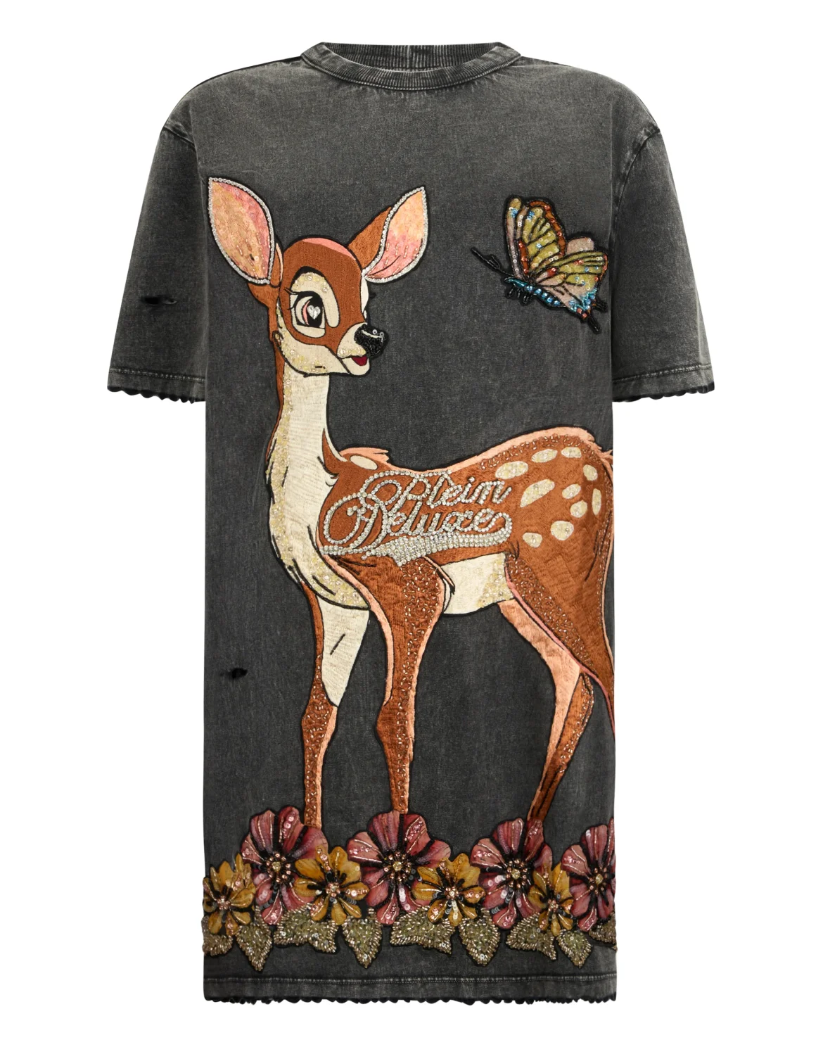 Open Back Destroyed T-Shirt Dress Fairy, цвет: Черный