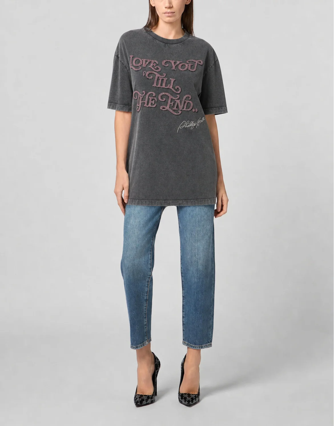 Open Back T-Shirt Dress Love Plein, цвет: Белый
