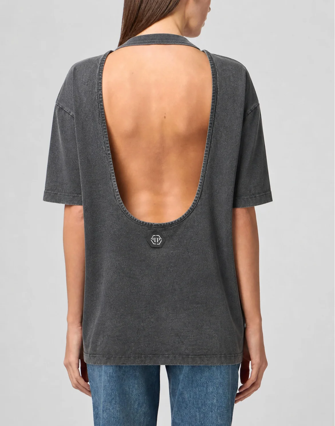 Open Back T-Shirt Dress Love Plein, цвет: Белый