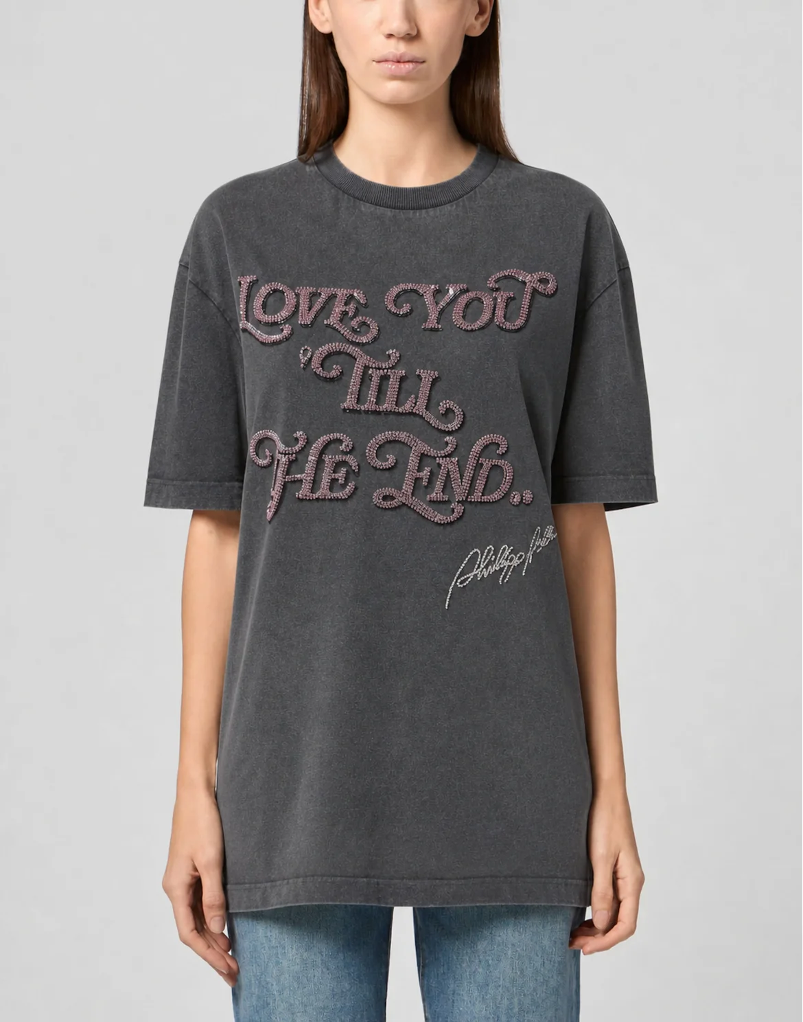Open Back T-Shirt Dress Love Plein, цвет: Белый