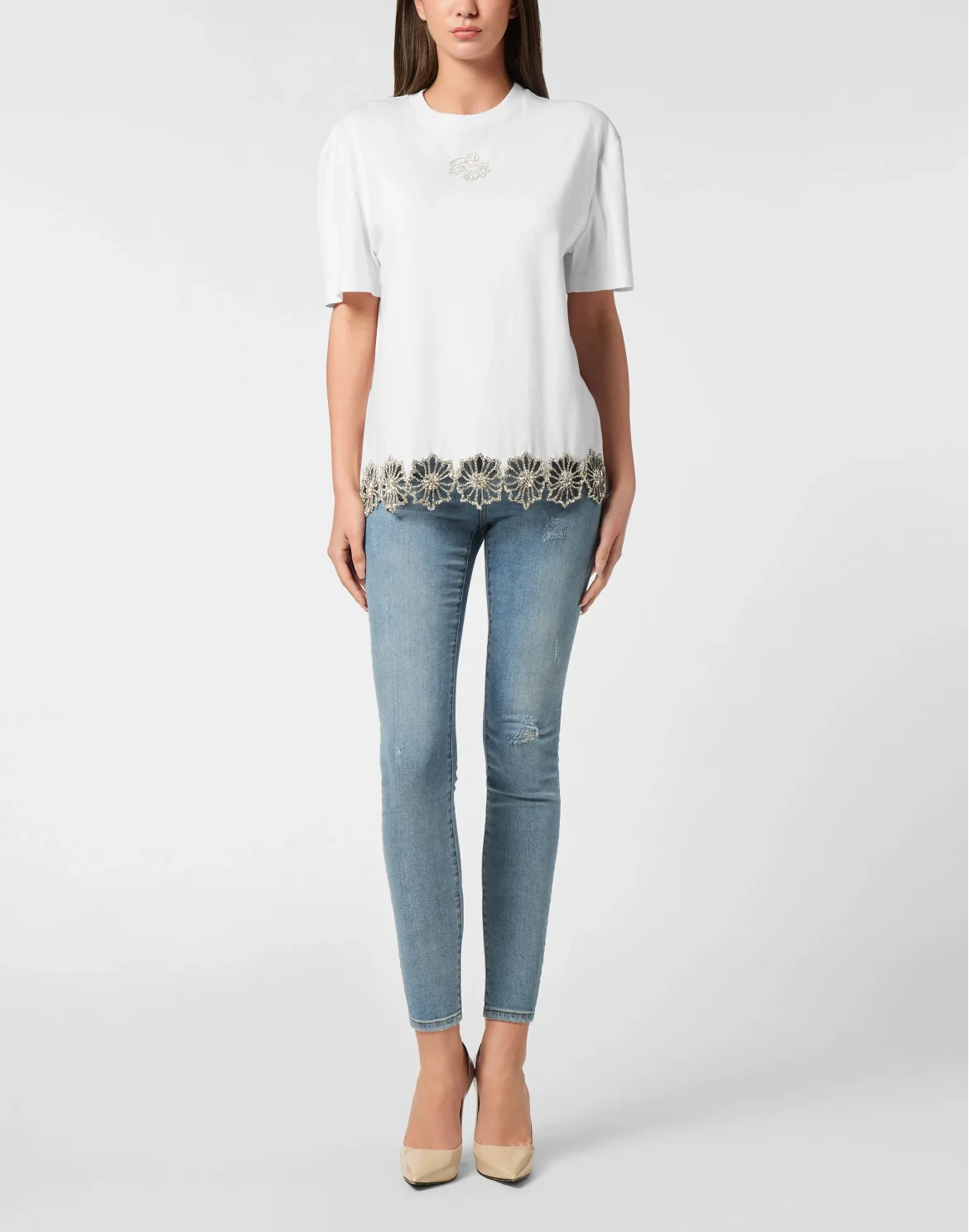 Round Neck T-Shirt Signature, цвет: Белый