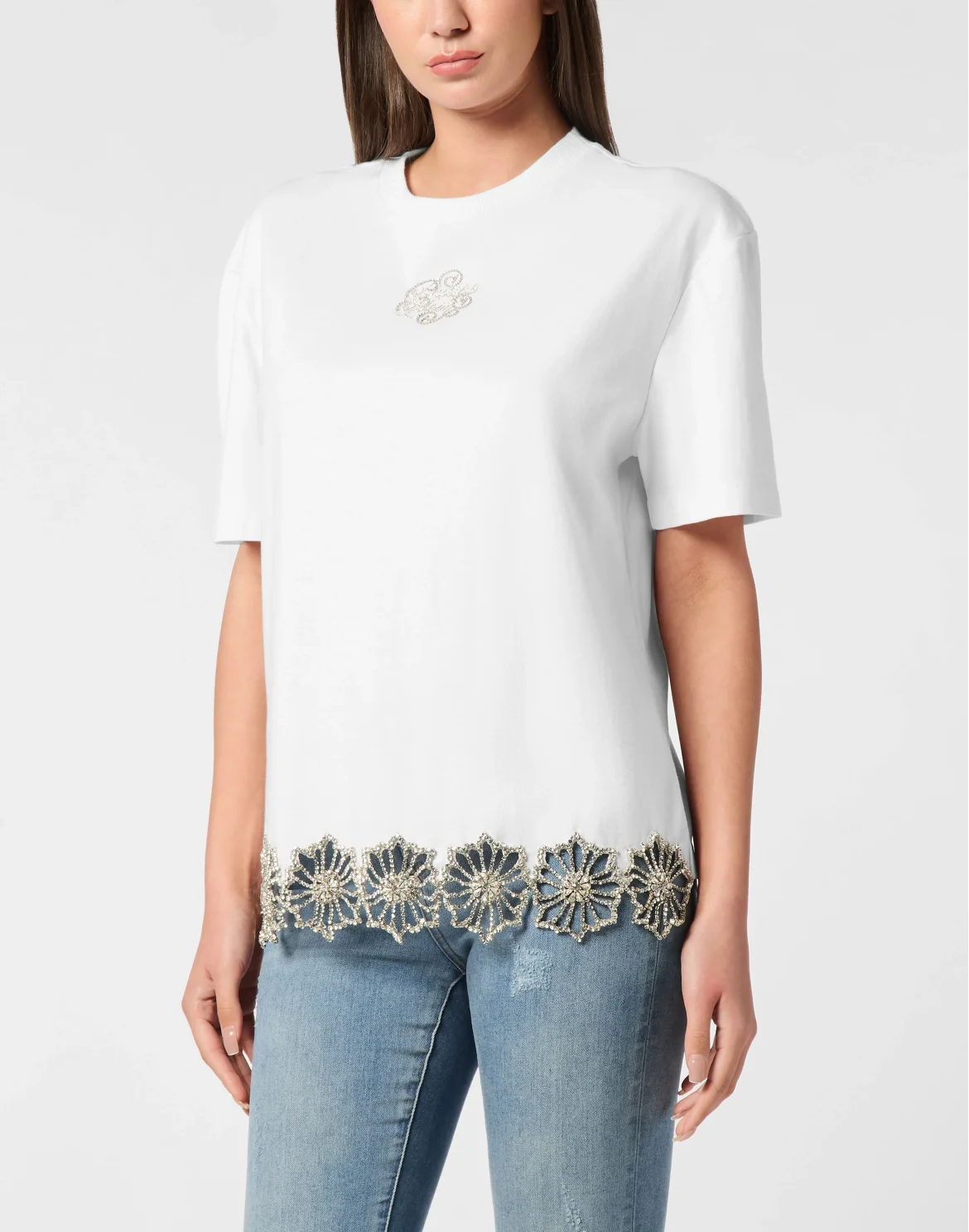 Round Neck T-Shirt Signature, цвет: Белый
