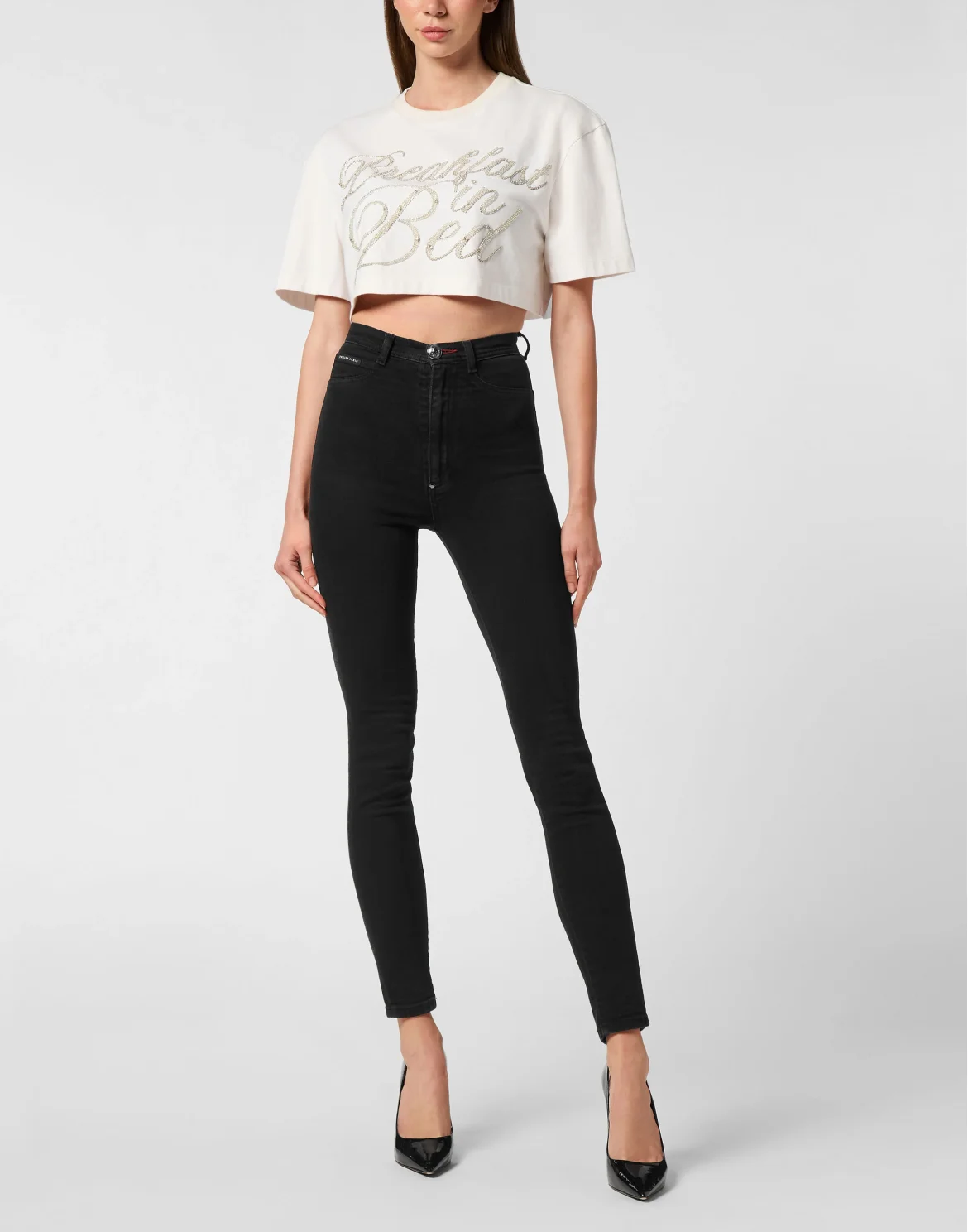 Cropped T-Shirt Breakfast in Bed Crystal, цвет: Бежевый