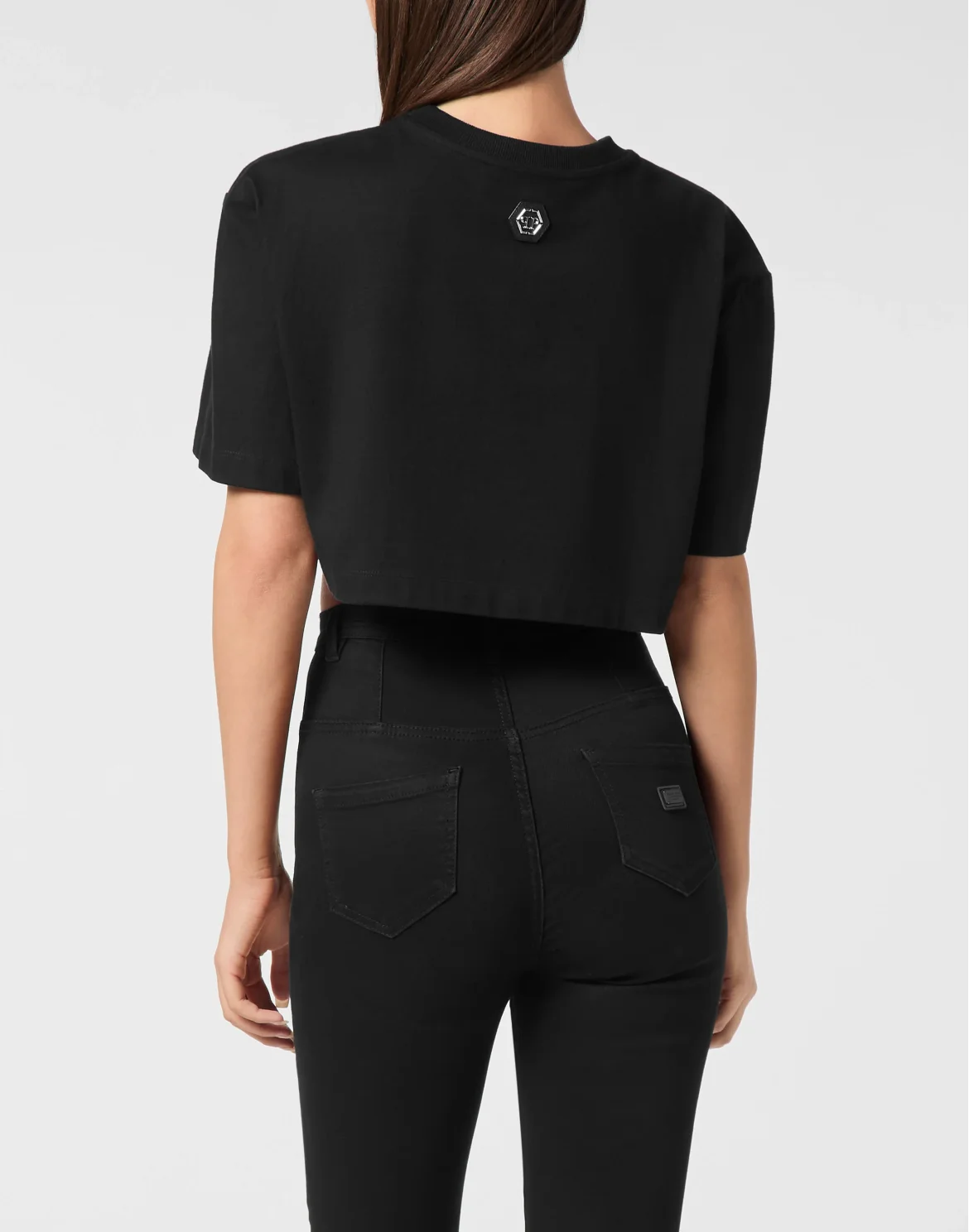 Cropped T-Shirt Breakfast in Bed Crystal, цвет: Черный