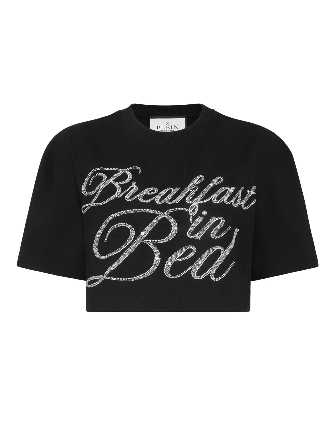 Cropped T-Shirt Breakfast in Bed Crystal, цвет: Черный