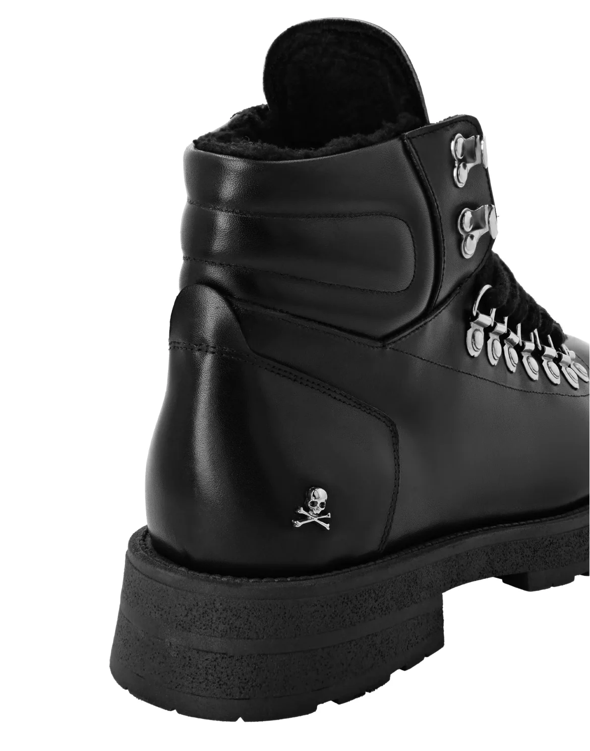 Leather and Fur Mountain Boots, цвет: Черный