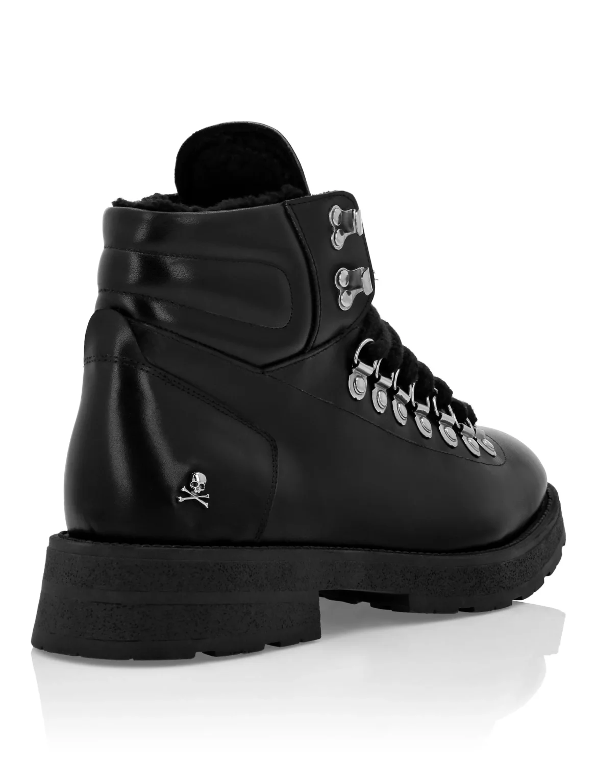 Leather and Fur Mountain Boots, цвет: Черный