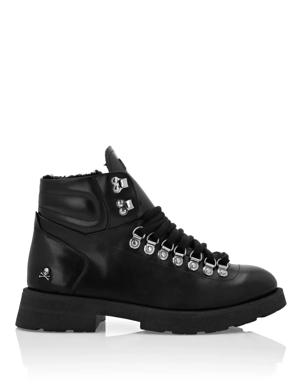 Leather and Fur Mountain Boots, цвет: Черный