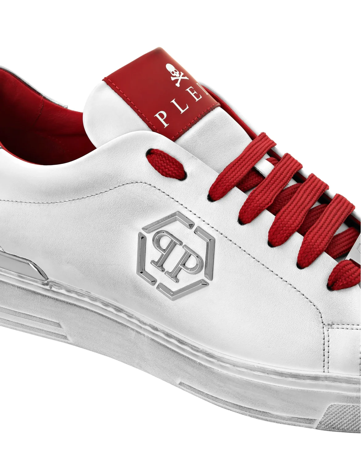 Nappa Leather Vintage Lo-Top Sneakers Hexagon, цвет: Красный