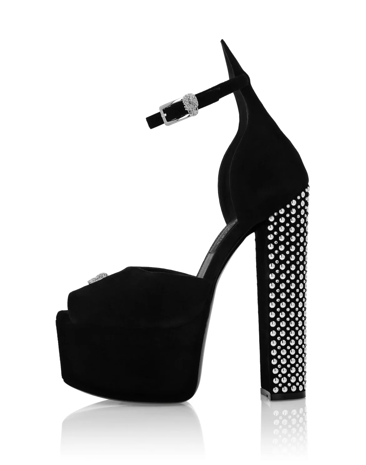 High Heel Platform Sandals Studs and Strass, цвет: Черный