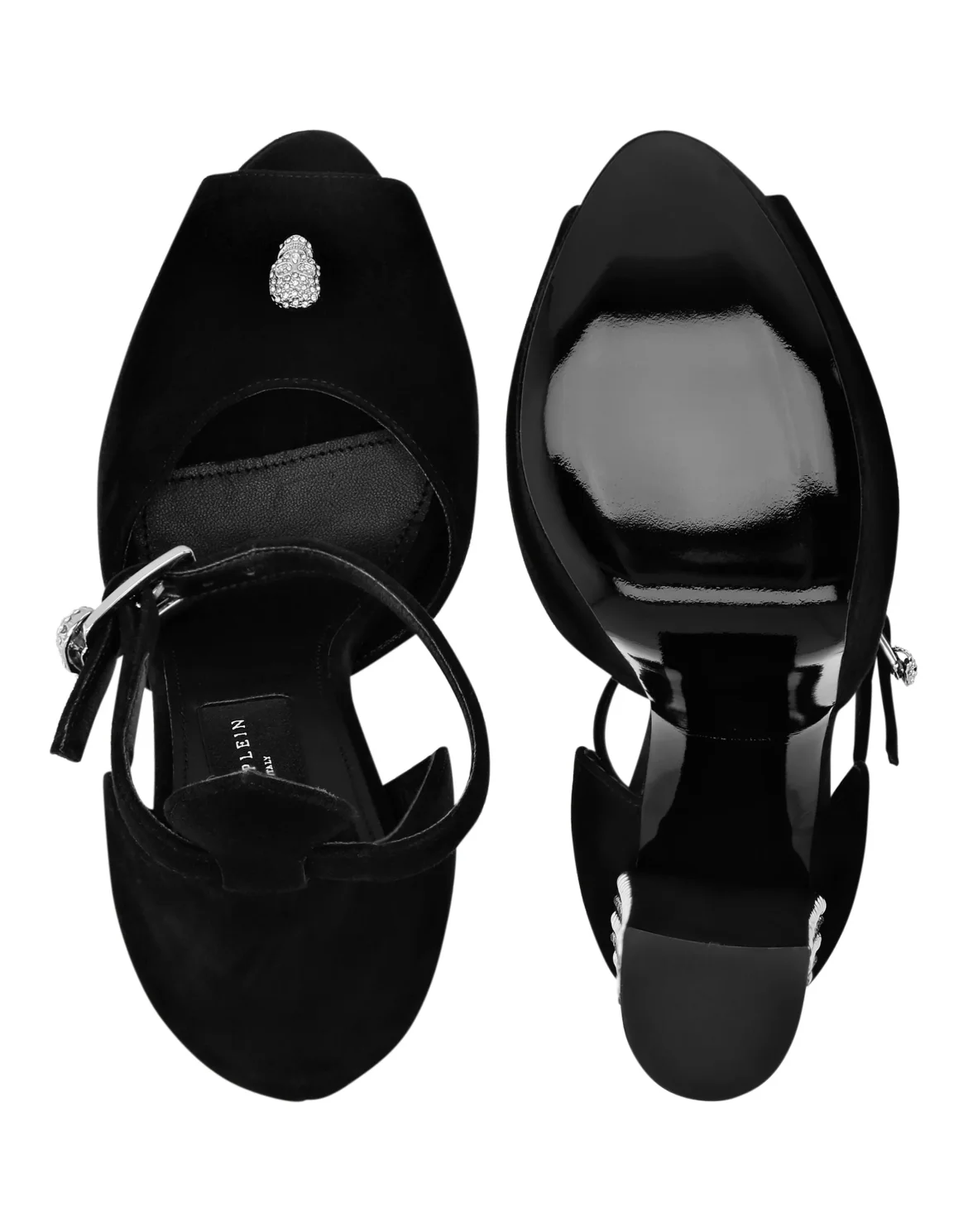 High Heel Platform Sandals Studs and Strass, цвет: Черный
