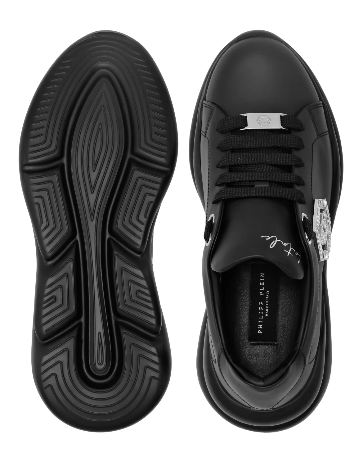 Nappa Leather Runner Crystal Fatale, цвет: Черный