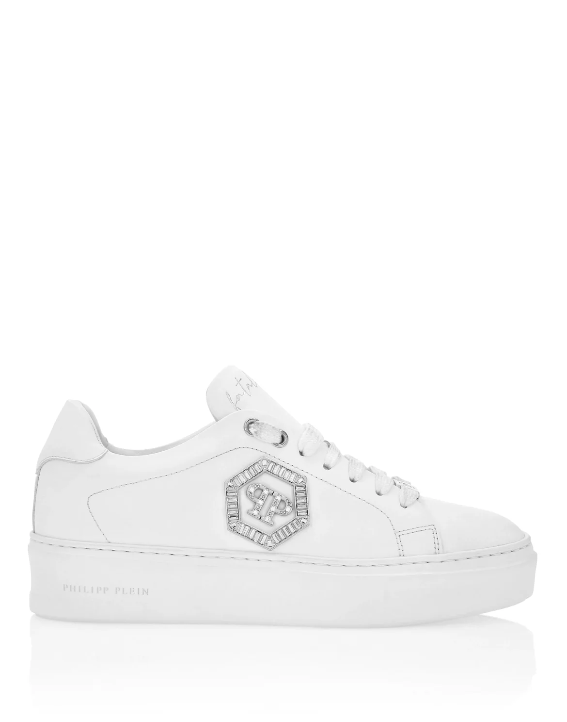Nappa Leather Low Top Sneakers Crystal Fatale, цвет: Белый