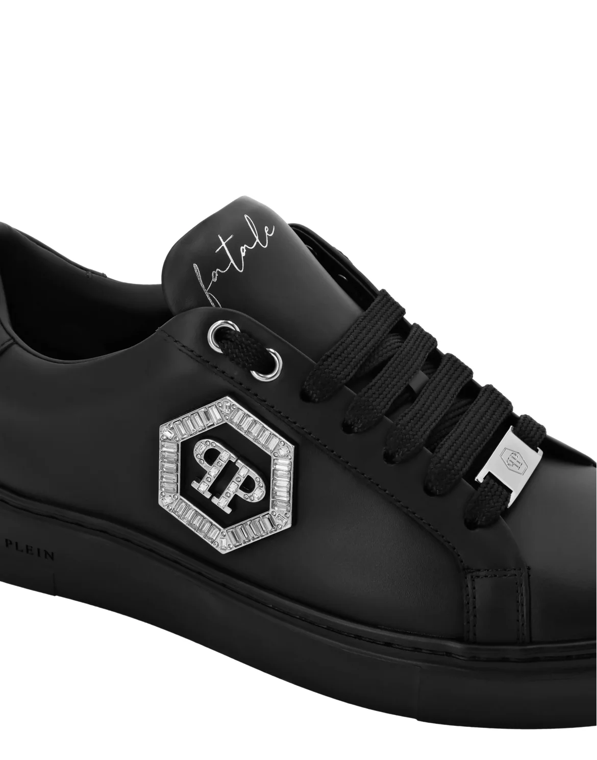 Nappa Leather Low Top Sneakers Crystal Fatale, цвет: Черный