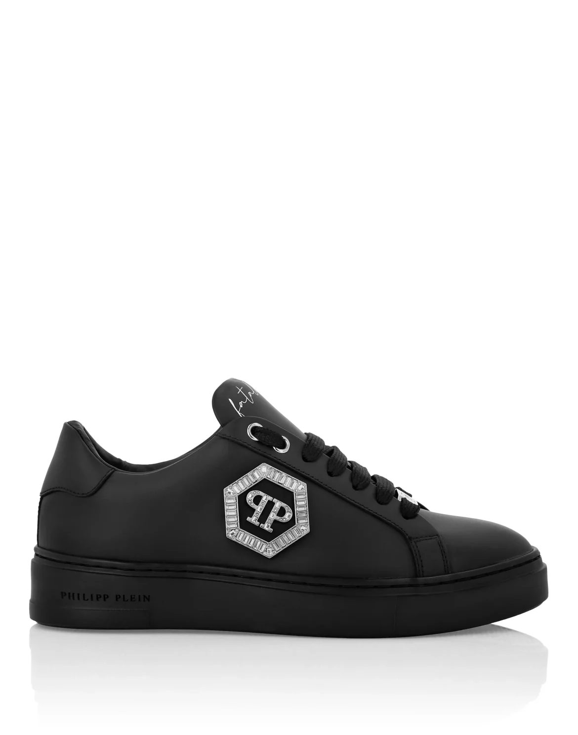 Nappa Leather Low Top Sneakers Crystal Fatale, цвет: Черный
