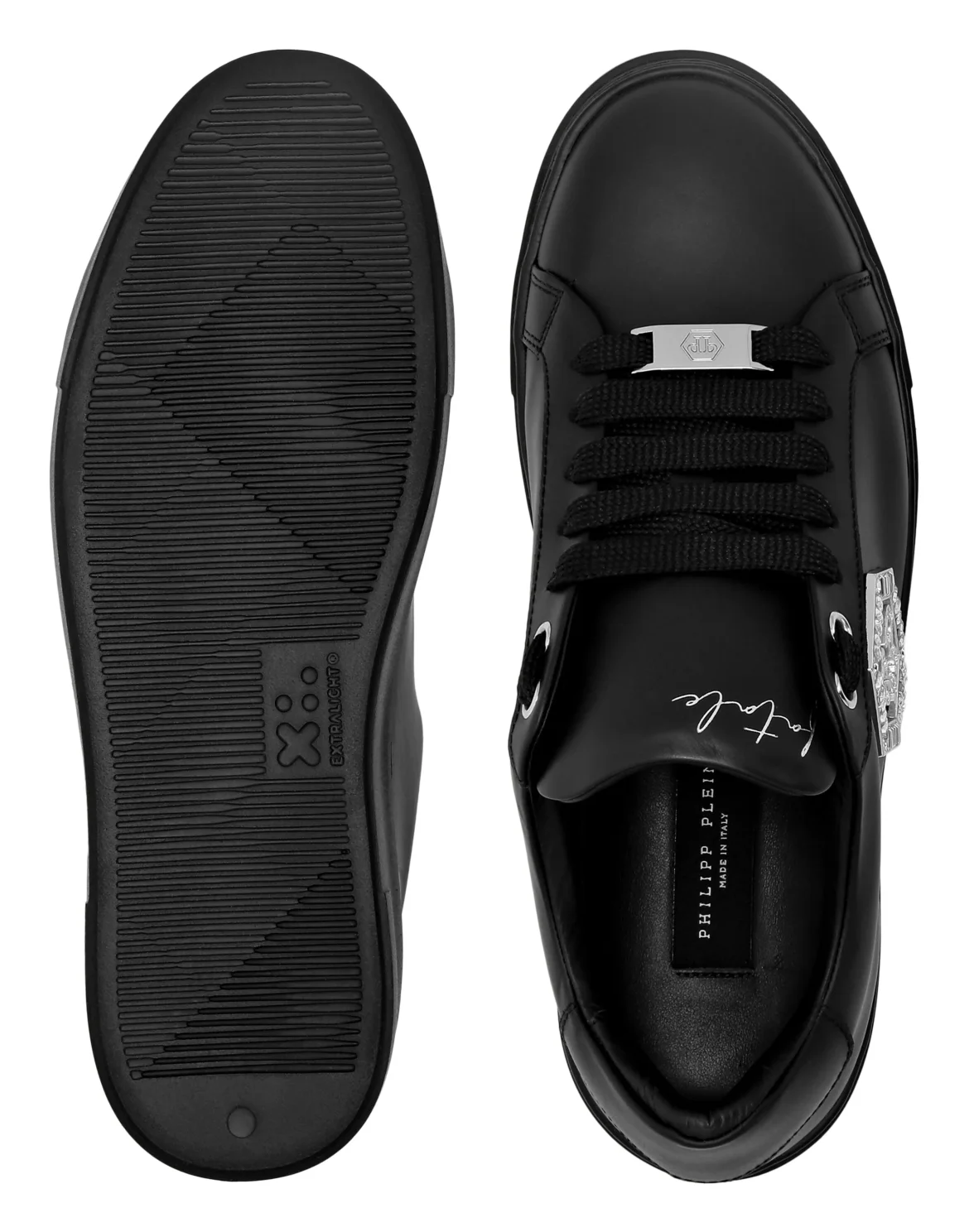 Nappa Leather Low Top Sneakers Crystal Fatale, цвет: Черный